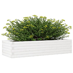 Avis vidaXL Jardinière blanc 110x40x23 cm bois de pin massif