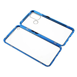 Coque en cadre métallique plein cadre magnétique double face bleu pour votre Oppo A53(2020)