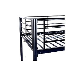 Vente-Unique Lit mezzanine 90 x 190 cm - Noir - En métal - Sommier inclus - ELIOT pas cher