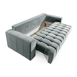 VENESETTI Canapé 3 places convertible et espace de rangement - Gris - en tissu de qualité luxe, LAZIO pas cher