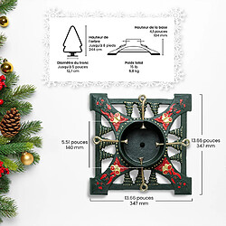 Support d'arbre de Noël Ventray avec réservoir d'eau,base d'arbre en fonte pour arbre artificiel/réel,support d'arbre robuste 34x34x10cm,rouge pas cher