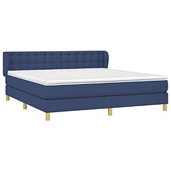 Avis Maison Chic Lit adulte- Lit + matelas,Sommier à lattes de lit avec matelas Bleu 180x200 cm Tissu -GKD71290