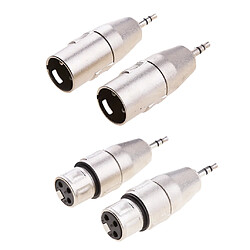 4 Pcs 3.5mm Mini Mâle TRS à XLR 3 Broches Mâle Et Femelle Adaptateur Audio MIC