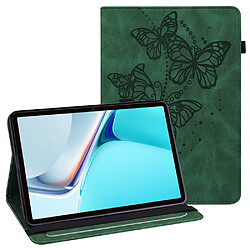 Etui en PU motif papillons avec porte-cartes vert pour votre Huawei MatePad 11 (2021)