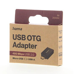 HAMA Adaptateur USB-OTG, fiche micro-USB - port USB, USB 2.0, 480 Gbit/s