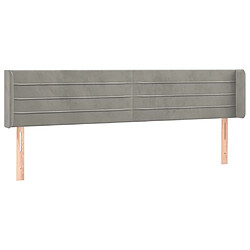 Maison Chic Tête de lit scandinave avec oreilles,meuble de chambre Gris clair 163x16x78/88 cm Velours -MN10995