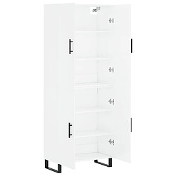 Avis vidaXL Buffet haut Blanc brillant 69,5x34x180 cm Bois d'ingénierie