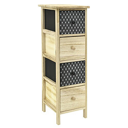 Aubry Gaspard Commode en bois teinté noir et naturel 4 tiroirs.