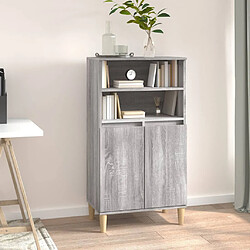 vidaXL Buffet haut Sonoma gris 60x36x110 cm Bois d'ingénierie