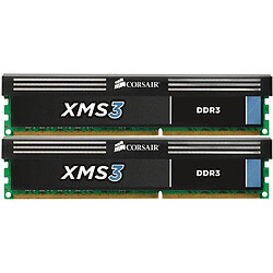 Corsair CMX8GX3M2A1333C9 XMS3 8GB (2x4GB) DDR3 1333 Mhz CL9 Mémoire pour ordinateur de bureau performante.