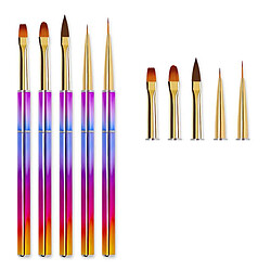 Avis 5x Nail Art Pinceaux Pen Liner Peinture Outils Constructeur Gel Brosse Liner Pinceau