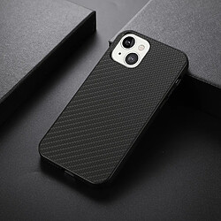 Coque en TPU + PU texture en fibre de carbone noir pour votre Apple iPhone 13 6.1 pouces