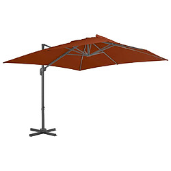 Maison Chic Parasol Jardin | Parasol déporté avec mat en aluminium terre cuite 300x300 cm - GKD48723