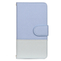 Wewoo Coque Pour iPhone 11 Étui à rabat en cuir avec support et cadre photo emplacements cartes et portefeuille bleu clair