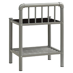 Acheter vidaXL Table de chevet Gris et noir 45x34,5x62,5 cm Métal et verre