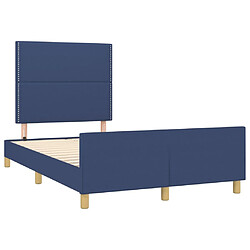 Avis vidaXL Cadre de lit sans matelas bleu 120x200 cm tissu