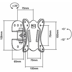 Support de TV MacLean MC-670 27" 13" 20 kg