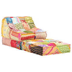 vidaXL Pouf modulaire Patchwork Tissu