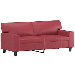 Avis vidaXL Ensemble de canapés 3 pcs et coussins rouge bordeaux similicuir