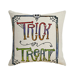 Avis P41 4PCS 45 * 45cm Halloween Skull motif de linge de linge de coussin d'impression Coussin de coussin