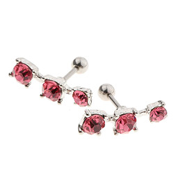 1 paire d'acier inoxydable oreille tragus helix oreille goujons barre piercing bijoux rose