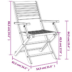 vidaXL Chaises pliables de jardin lot de 6 bois massif d'acacia pas cher