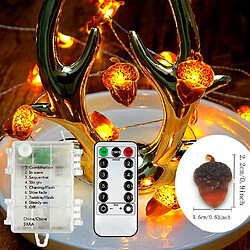 Acheter Guirlande lumineuse LED 20 LED Guirlande lumineuse de gland alimentée par batterie 6,5 pieds Guirlande lumineuse avec télécommande pour Thanksgiving Automne Chambre Noël Halloween Automne Décoration d'arbre