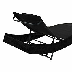 Acheter Maison Chic Chaise longue avec oreiller | Bain de soleil Relax | Transat Résine tressée Noir -GKD95290