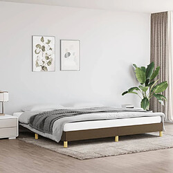 vidaXL Cadre de lit sans matelas marron foncé 200x200 cm tissu