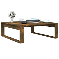 Avis vidaXL Table basse Chêne fumé 100x100x35 cm Bois d'ingénierie