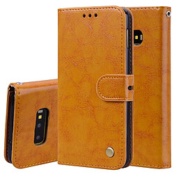 Wewoo étuis en cuir Coque Housse Etui à rabat horizontal de texture Business Style Oil pour Galaxy S10 E, avec support, logements pour cartes et portefeuille (Marron)