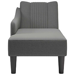 Avis vidaXL Fauteuil long avec accoudoir droit gris foncé tissu