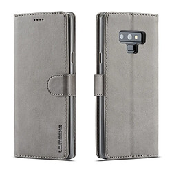 Wewoo Housse Coque Pour Galaxy Note 9 LC.IMEEKE Calf Texture en cuir à rabat horizontalavec support et fentes cartes et portefeuille gris