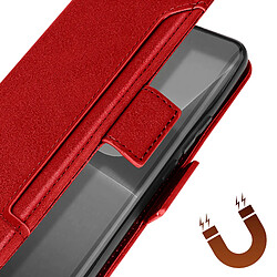 Avizar Étui Folio pour Xiaomi 13 Lite porte-cartes amovible languette magnétique rouge pas cher