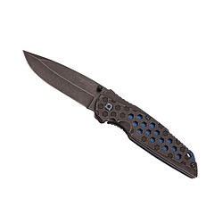 HERBERTZ - 571612 - COUTEAU HERBERTZ TOUT INOX NOIR/BLEU 12CM + CLIP