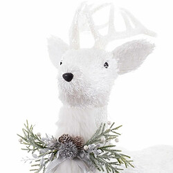 BigBuy Christmas Décorations de Noël Blanc Polyfoam Cerf 73 x 33 x 108 cm