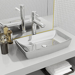 vidaXL Lavabo 71 x 38 x 13,5 cm Céramique Argenté