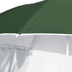 Helloshop26 Parasol de plage avec parois latérales 215 cm vert 02_0008381 pas cher