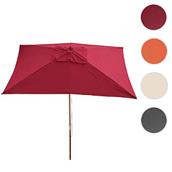 Mendler Parasol en bois, parasol de jardin Florida, parasol de marché, rectangulaire 2x3m ~ bordeaux