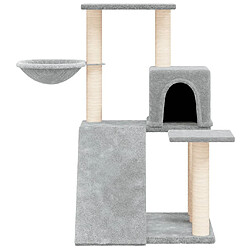 Helloshop26 Arbre à chat meuble tour grimper jouet grattage grattoir escalade plateforme avec griffoirs en sisal clair 82 cm gris 02_0022618