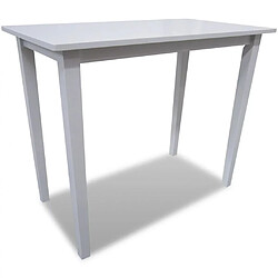 Helloshop26 Table haute mange debout bar bistrot en bois blanc 0902101