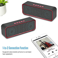 Universal Conférencier portable sans câble, haut-parleur Bluetooth 5.0 avec basse HiFi stéréo 3D, batterie de 1500mAh, durée de vie de la batterie de 12 heures (rouge)