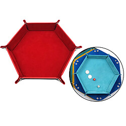 Avis Plateau à Dés Pliable Hexagone Porte-plateau à Rouler Dice Game Party Casino Red