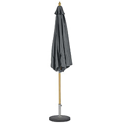 Hesperide Parasol droit rond en bambou Tinaei - Diam. 300 cm - Gris ardoise