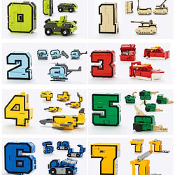 Avis Universal 10PCS Créatif Assemblage Blocs Éducatifs Action Transformation Numérique Robot Déformation Avion Voiture Transport Mouling Workshop | Jouets Enfants | Blocs Éducatifs Blocs(Coloré)