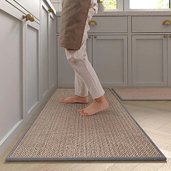 Tapis Cuisine Devant Evier Gris 45x70cm+45x120cm