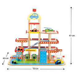 Acheter Circuit Voitures Jouet pour Enfants et Garage Montessori Robincool Monza 50x40x47cm 5 Accessoires Inclus Bois Écologique