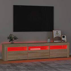 Acheter vidaXL Meuble TV avec lumières LED Chêne sonoma 180x35x40 cm