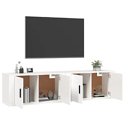 Avis Maison Chic Lot de 2 Meubles TV muraux Banc TV suspendus pour salon blanc 80x34,5x40 cm -MN81885