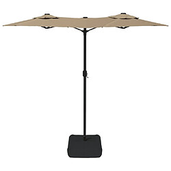 Maison Chic Parasol Jardin | Parasol à double tête avec LED taupe 316x240 cm - GKD18819 pas cher